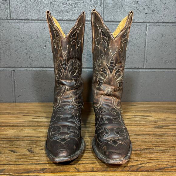 JB Dillon Women’s 10B Cowboy Boots Brown Leather Western Boots Made in Mexico - Picture 3 of 9